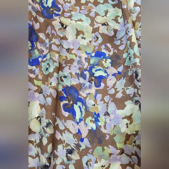 & Other Stories Relaxed Wrap Maxi Dress Womens 6 Brown & Multi Floral Silk Blend - Picture 11 of 16